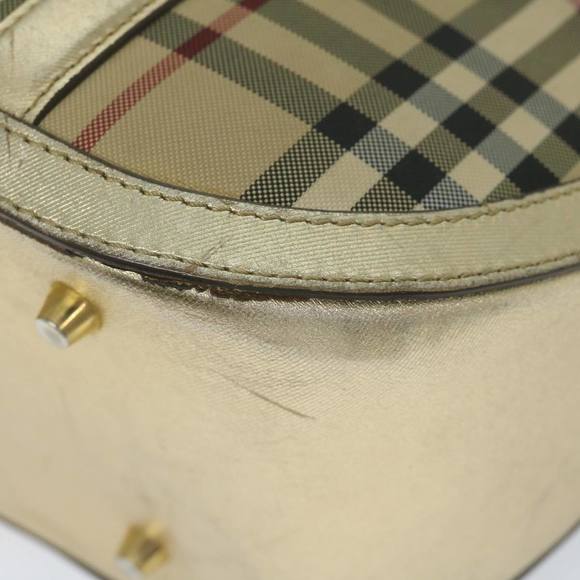 BURBERRY Nova Check Hand Bag Nylon Canvas Beige Auth 61344 - Picture 15 of 16